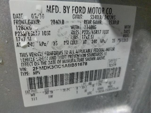 Photo 10 from auction – 2010 FORD EDGE SE with VIN 2FMDK3GC1ABB51678