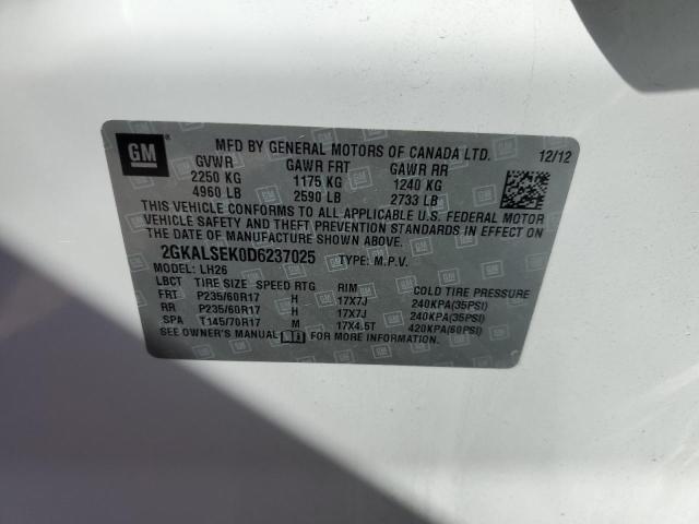 Photo 10 from auction – 2013 GMC TERRAIN SL with VIN 2GKALSEK0D6237025
