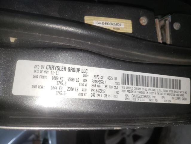 Photo 10 from auction – 2012 JEEP COMPASS LA with VIN 1C4NJDEB3CD554926