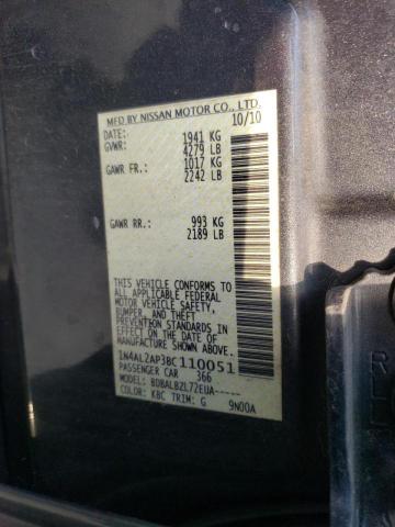 Photo 10 from auction – 2011 NISSAN ALTIMA BAS with VIN 1N4AL2AP3BC110051