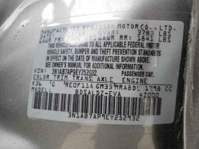 Photo 10 from auction – 2014 NISSAN SENTRA S with VIN 3N1AB7AP9EY252932