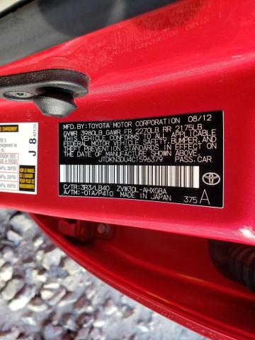 Photo 10 from auction – 2012 TOYOTA PRIUS with VIN JTDKN3DU4C1596379