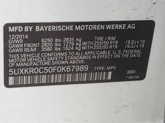 Photo 10 from auction – 2015 BMW X5 XDRIVE3 with VIN 5UXKR0C50F0K67989