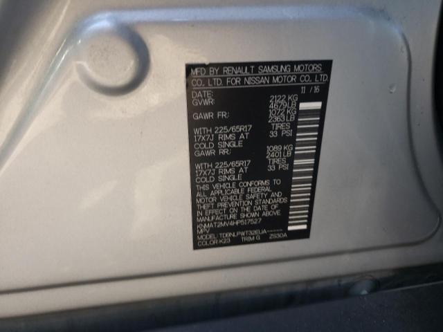 Photo 10 from auction – 2017 NISSAN ROGUE S with VIN KNMAT2MV4HP517527