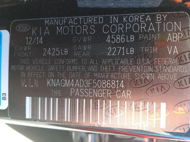 Photo 10 from auction – 2015 KIA OPTIMA HYB with VIN KNAGM4AD3F5086814