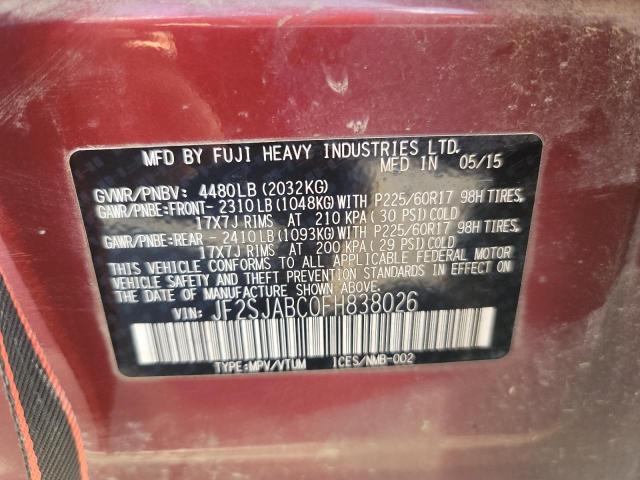 Photo 10 from auction – 2015 SUBARU FORESTER 2 with VIN JF2SJABC0FH838026