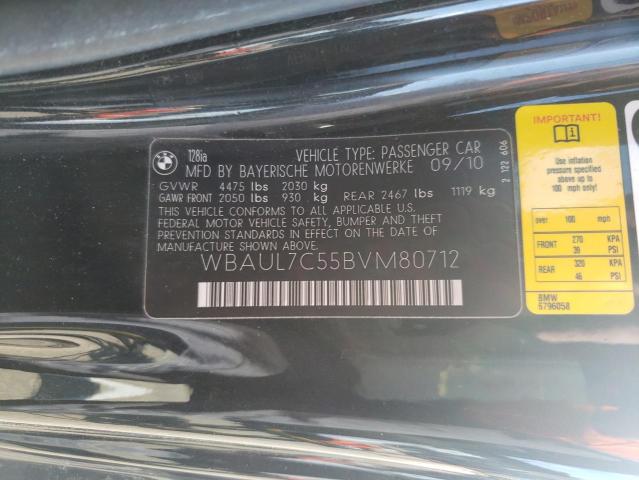 Photo 10 from auction – 2011 BMW 128 I with VIN WBAUL7C55BVM80712