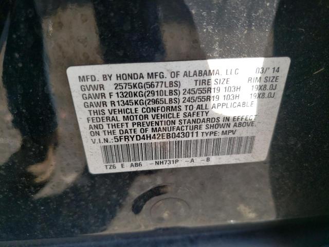 Фото 10 с аукциона – 2014 ACURA MDX TECHNO с VIN 5FRYD4H42EB043011