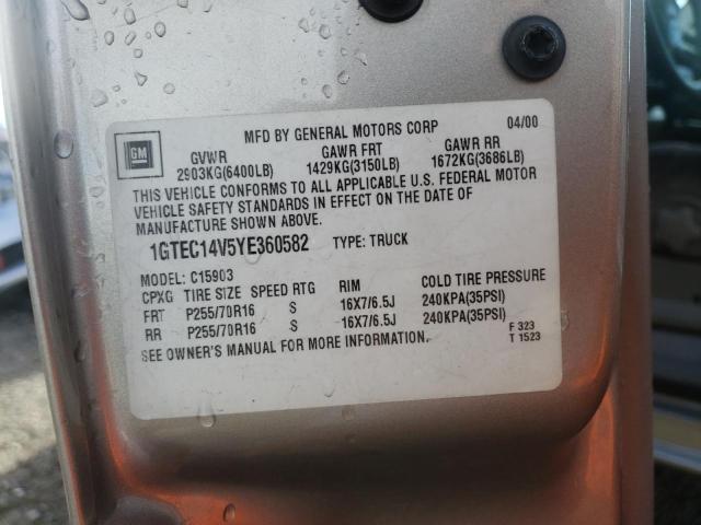 Photo 10 from auction – 2000 GMC NEW SIERRA with VIN 1GTEC14V5YE360582