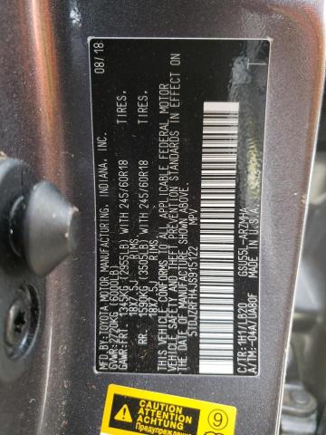 Photo 10 from auction – 2018 TOYOTA HIGHLANDER with VIN 5TDJZRFH4JS915122