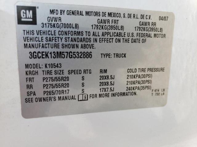 Photo 10 from auction – 2007 CHEVROLET SILVERADO with VIN 3GCEK13M57G532886