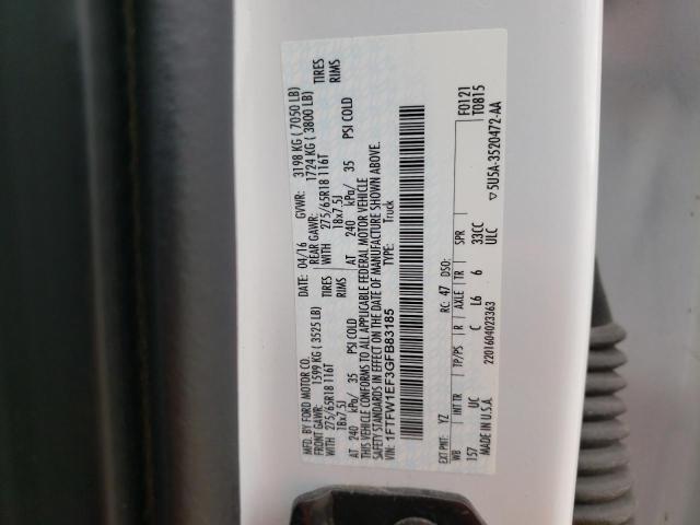 Photo 10 from auction – 2016 FORD F150 SUPER with VIN 1FTFW1EF3GFB83185