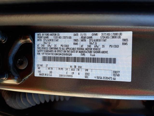 Photo 10 from auction – 2016 FORD F150 SUPER with VIN 1FTEW1EG8GKD05020