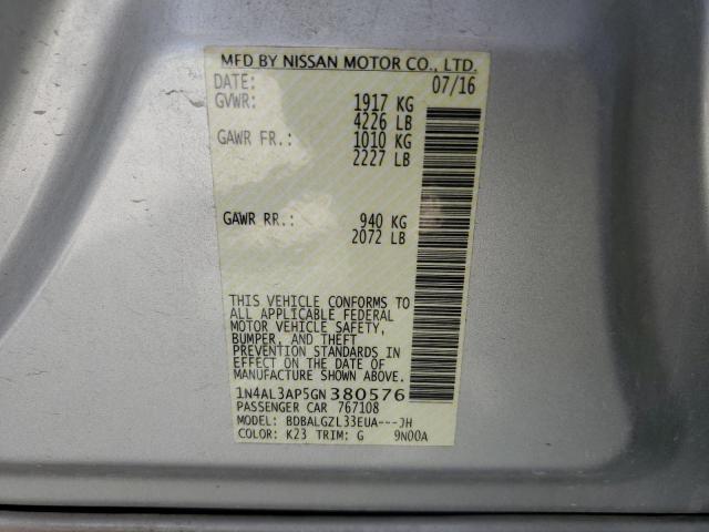 Photo 10 from auction – 2016 NISSAN ALTIMA 2.5 with VIN 1N4AL3AP5GN380576