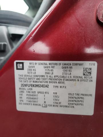 Photo 10 from auction – 2017 CHEVROLET EQUINOX with VIN 2GNFLFEK0H6245342