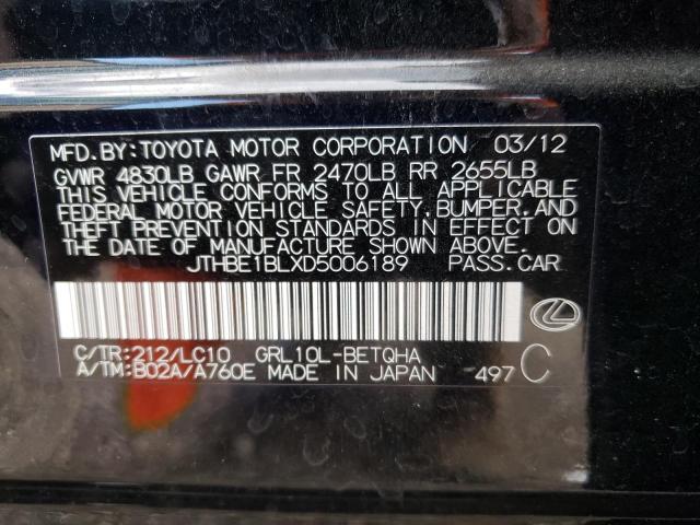 Photo 10 from auction – 2013 LEXUS GS 350 with VIN JTHBE1BLXD5006189