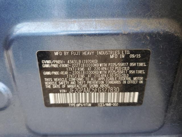 Photo 10 from auction – 2015 SUBARU XV CROSSTR with VIN JF2GPAAC5FG327830