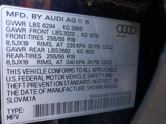 Photo 10 from auction – 2017 AUDI Q7 PREMIUM with VIN WA1AHAF7XHD038065