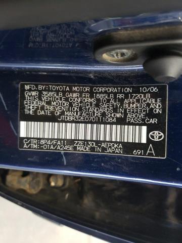 Photo 10 from auction – 2007 TOYOTA COROLLA CE with VIN JTDBR32E070111084
