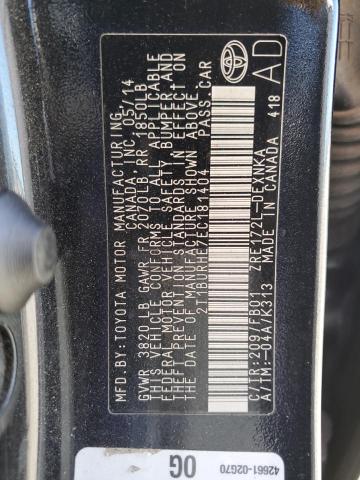 Photo 10 from auction – 2014 TOYOTA COROLLA L with VIN 2T1BURHE7EC181404