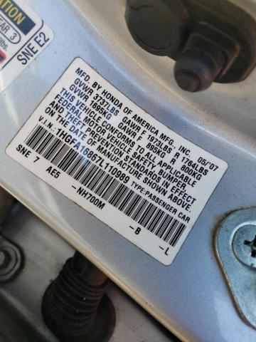 Photo 10 from auction – 2007 HONDA CIVIC EX with VIN 1HGFA16867L110989