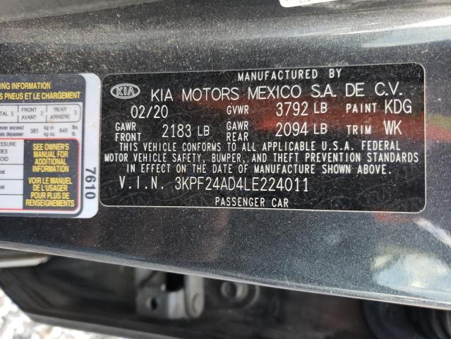 Photo 10 from auction – 2020 KIA FORTE FE with VIN 3KPF24AD4LE224011