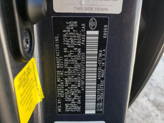 Photo 10 from auction – 2011 TOYOTA CAMRY BASE with VIN 4T1BF3EK0BU723955