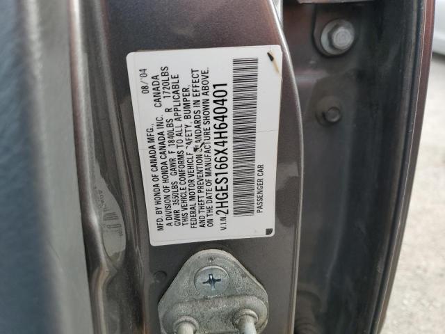 Photo 10 from auction – 2004 HONDA CIVIC LX with VIN 2HGES166X4H640401