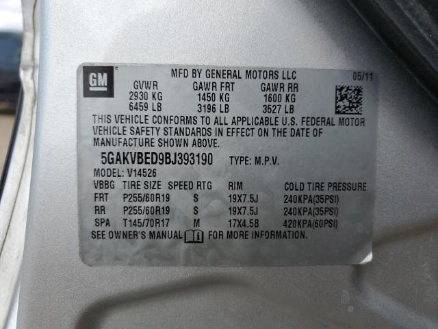 Photo 10 from auction – 2011 BUICK ENCLAVE CX with VIN 5GAKVBED9BJ393190