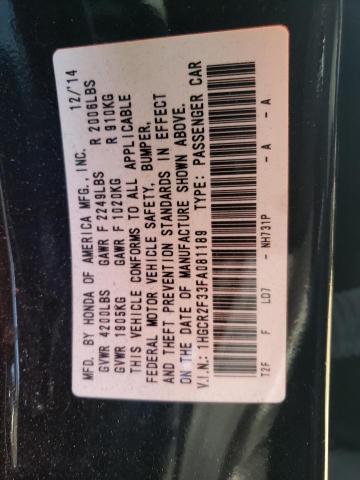 Photo 10 from auction – 2015 HONDA ACCORD LX with VIN 1HGCR2F33FA081189