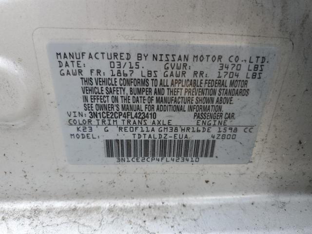 Photo 10 from auction – 2015 NISSAN VERSA NOTE with VIN 3N1CE2CP4FL423410