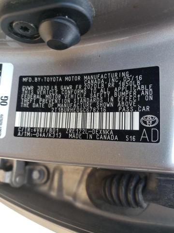 Photo 10 from auction – 2016 TOYOTA COROLLA L with VIN 2T1BURHE0GC678216