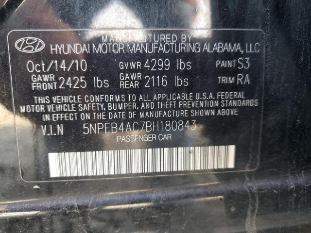 Photo 10 from auction – 2011 HYUNDAI SONATA GLS with VIN 5NPEB4AC7BH180843