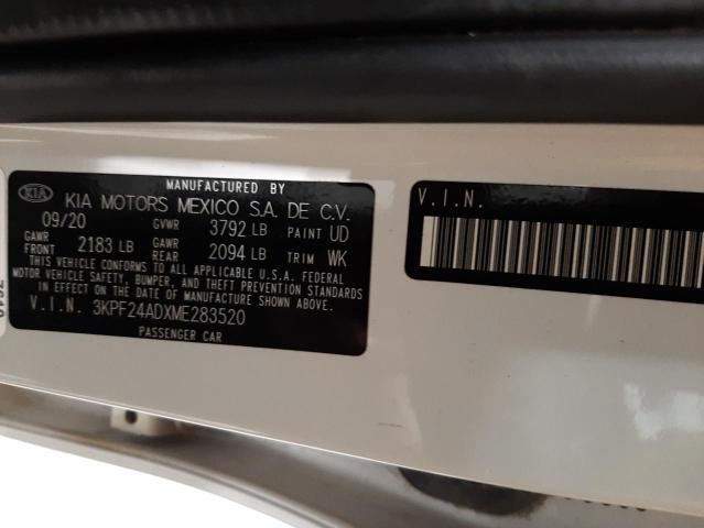 Photo 10 from auction – 2021 KIA FORTE FE with VIN 3KPF24ADXME283520