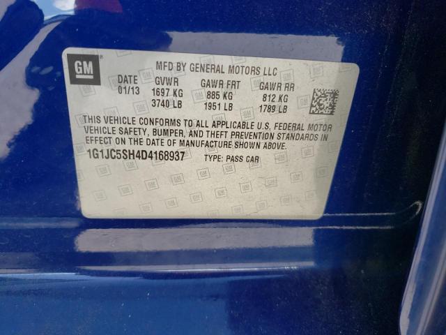 Photo 10 from auction – 2013 CHEVROLET SONIC LT with VIN 1G1JC5SH4D4168937