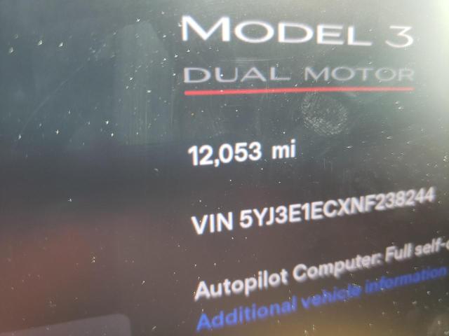 Photo 8 from auction – 2022 TESLA MODEL 3 with VIN 5YJ3E1ECXNF238244
