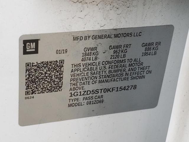 Photo 10 from auction – 2019 CHEVROLET MALIBU LT with VIN 1G1ZD5ST0KF154278