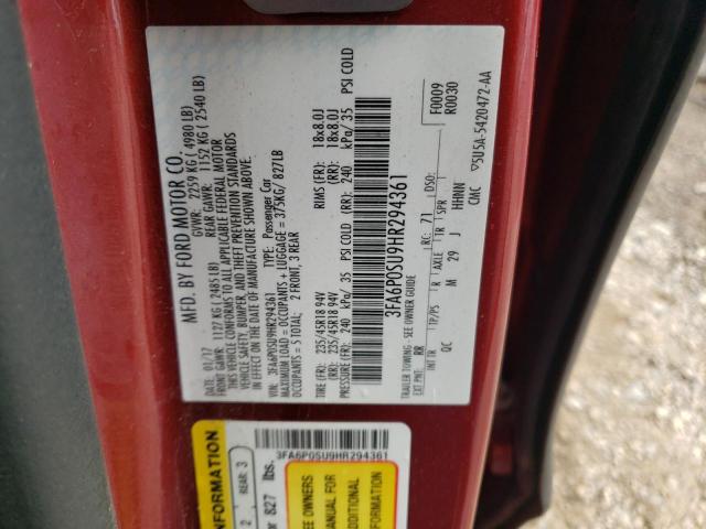 Photo 10 from auction – 2017 FORD FUSION TIT with VIN 3FA6P0SU9HR294361