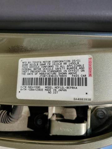 Photo 10 from auction – 2001 TOYOTA ECHO with VIN JTDBT183810178809