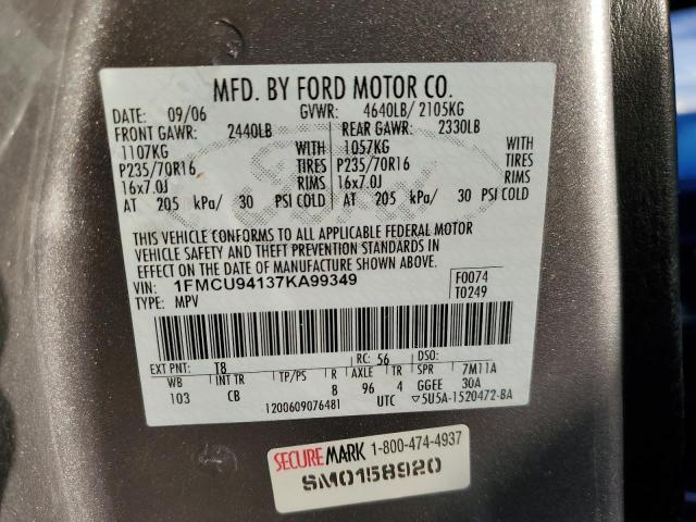 Photo 10 from auction – 2007 FORD ESCAPE LIM with VIN 1FMCU94137KA99349
