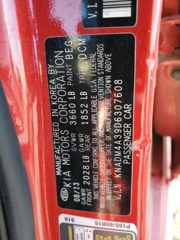 Photo 10 from auction – 2013 KIA RIO LX with VIN KNADM4A39D6307608
