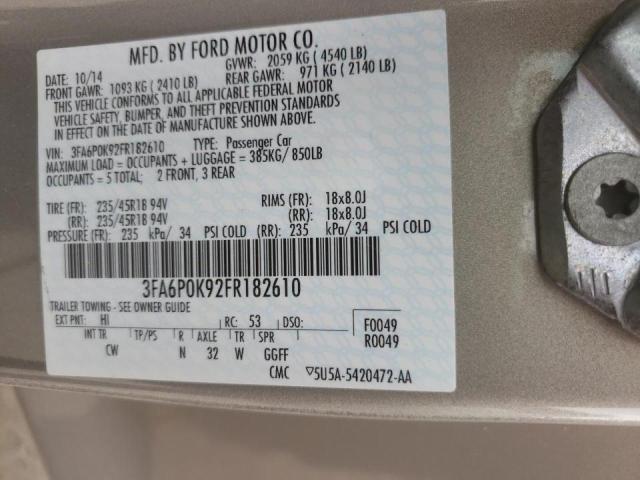 Photo 10 from auction – 2015 FORD FUSION TIT with VIN 3FA6P0K92FR182610