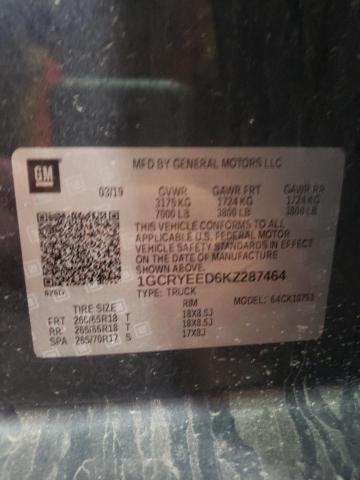 Zdjęcie 10 z aukcji – 2019 CHEVROLET SILVERADO2 z VIN 1GCRYEED6KZ287464