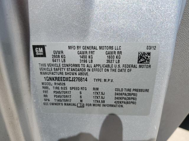 Photo 10 from auction – 2012 CHEVROLET TRAVERSE L with VIN 1GNKREEDXCJ276814