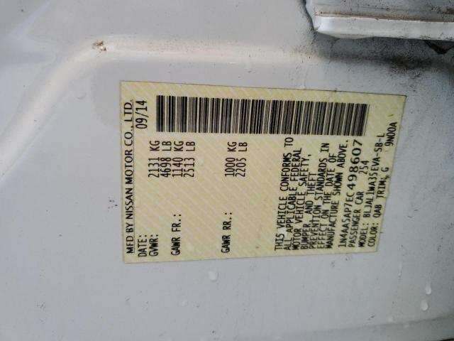 Photo 10 from auction – 2014 NISSAN MAXIMA S with VIN 1N4AA5AP7EC498607