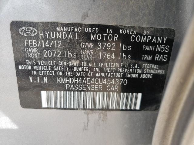 Photo 10 from auction – 2012 HYUNDAI ELANTRA GL with VIN KMHDH4AE4CU454370