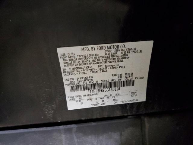 Photo 10 from auction – 2016 FORD TAURUS SEL with VIN 1FAHP2E89GG130858