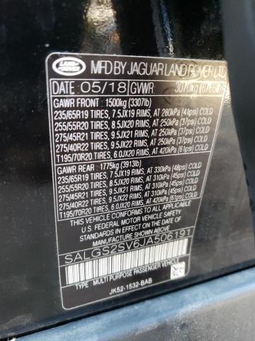Photo 10 from auction – 2018 LAND ROVER RANGE ROVE with VIN SALGS2SV6JA506191
