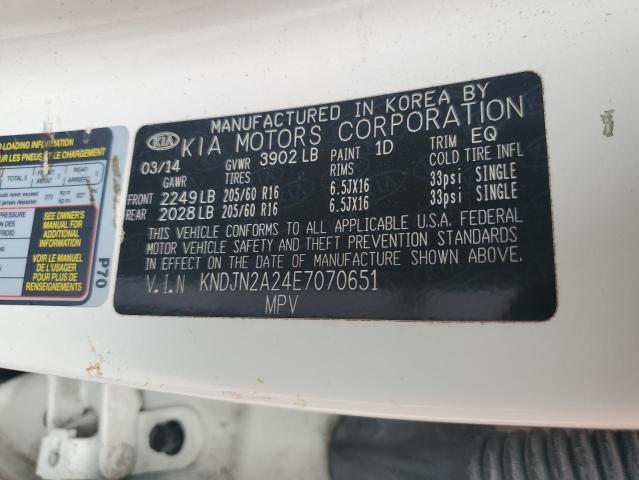 Photo 10 from auction – 2014 KIA SOUL with VIN KNDJN2A24E7070651