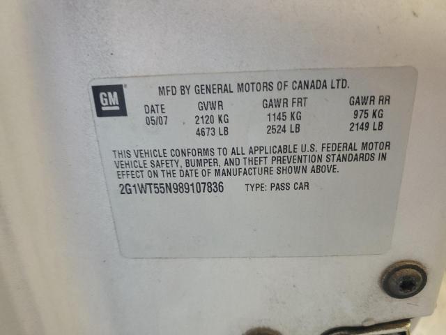 Photo 10 from auction – 2008 CHEVROLET IMPALA LT with VIN 2G1WT55N989107836